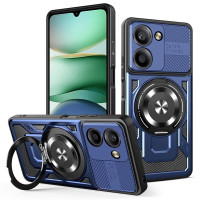 Хибриден гръб с кръгла метална стойка за Xiaomi Redmi A5 - тъмно син