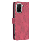 Кожен калъф тип портмоне марка BINFEN COLOR за Xiaomi Redmi A5 - червен със сив триъгълник - 2 Кожен калъф тип портмоне марка BINFEN COLOR за Xiaomi Redmi A5 - червен със сив триъгълник - 2