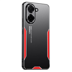 Алуминиев гръб за Xiaomi Redmi A5 - черен с червена рамка