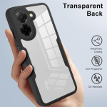 Цялостен гръб от силикон и пластмаса за Xiaomi Redmi A5 - прозрачен с черна рамка - 0