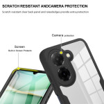 Цялостен гръб от силикон и пластмаса за Xiaomi Redmi A5 - прозрачен с черна рамка - 3