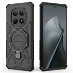 Хибриден гръб с кръгла метална стойка за Xiaomi Redmi Note 15 4G - черен