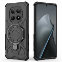 Хибриден гръб с кръгла метална стойка за Xiaomi Redmi Note 15 4G - черен