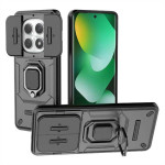 Хибриден гръб със стойка и слайдър за камера за Xiaomi Redmi Note 15 4G - черен
