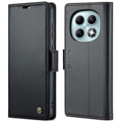 Кожен калъф страничен flip марка CASEME за Xiaomi Redmi Note 15 4G/5G – черен