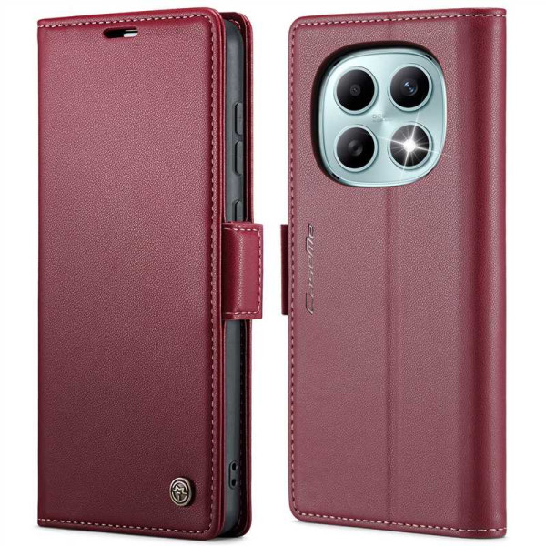 Кожен калъф страничен flip марка CASEME за Xiaomi Redmi Note 15 4G/5G – винено червен Кожен калъф страничен flip марка CASEME за Xiaomi Redmi Note 15 4G/5G – винено червен