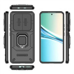 Хибриден гръб с кръгла стойка и слайдър за камера за Xiaomi Redmi Note 15 5G - черен - 1