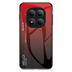 Силиконов кейс със стъклен гръб за Xiaomi Redmi Note 15 Pro 5G - червен градиент