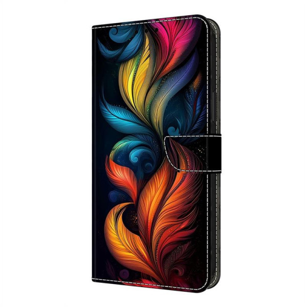 Кожен калъф тип портмоне за Xiaomi Redmi Note 15 Pro 5G - шарени пера Кожен калъф тип портмоне за Xiaomi Redmi Note 15 Pro 5G - шарени пера