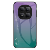 Силиконов кейс със стъклен гръб за Xiaomi Redmi Note 15 Pro 5G - лилав градиент
