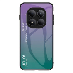 Силиконов кейс със стъклен гръб за Xiaomi Redmi Note 15 Pro 5G - лилав градиент