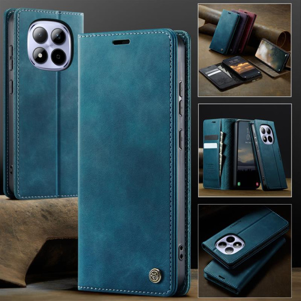Кожен калъф страничен flip марка CASEME за Xiaomi Redmi Note 15 Pro 5G – тюркоазен Кожен калъф страничен flip марка CASEME за Xiaomi Redmi Note 15 Pro 5G – тюркоазен