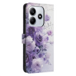 Калъф тип портмоне за Xiaomi Redmi Note 14 5G - лилави рози - 0 Калъф тип портмоне за Xiaomi Redmi Note 14 5G - лилави рози - 0
