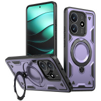 Хибриден гръб с кръгла метална стойка за Xiaomi Redmi Note 14 5G - лилав