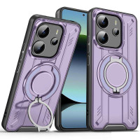 Хибриден гръб с кръгла стойка за Xiaomi Redmi Note 14 5G - лилав