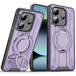 Хибриден гръб с кръгла стойка за Xiaomi Redmi Note 14 5G - лилав