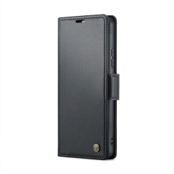 Кожен калъф страничен flip марка CASEME за Xiaomi Redmi Note 14 5G &ndash; черен