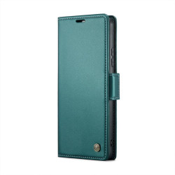 Кожен калъф страничен flip марка CASEME за Xiaomi Redmi Note 14 5G &ndash; тюркоазен