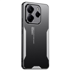 Алуминиев гръб за Xiaomi Redmi Note 14 5G - черен със сребрист ръб