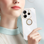 Силиконов гръб със стойка тип пръстен марка XINLI за Xiaomi Redmi Note 14 5G - бял - 0