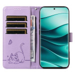 Кожен калъф тип портмоне с котка за Xiaomi Redmi Note 14 Pro 5G/14 Pro+ 5G - лилав - 1 Кожен калъф тип портмоне с котка за Xiaomi Redmi Note 14 Pro 5G/14 Pro+ 5G - лилав - 1