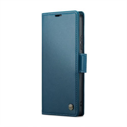 Кожен калъф страничен flip марка CASEME за Xiaomi Redmi Note 14 Pro 5G/14 Pro+ 5G – син