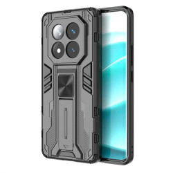 Хибриден гръб със стойка за Xiaomi Redmi Note 14 Pro+ 5G - черен