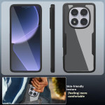 Цялостен гръб от силикон и пластмаса за Xiaomi Redmi Note 14 Pro 5G/14 Pro+ 5G - прозрачен с черна рамка - 3