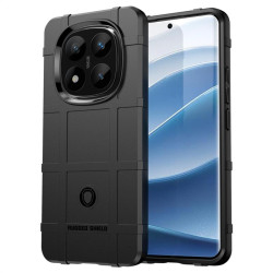 Подсилен силиконов гръб на квадрати за Xiaomi Redmi Note 14 Pro+ 5G - черен