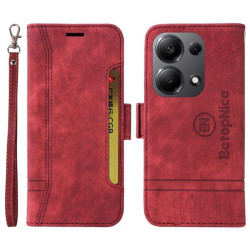 Калъф страничен flip марка BETOPNICE за Xiaomi Redmi Note 14S – винено червен