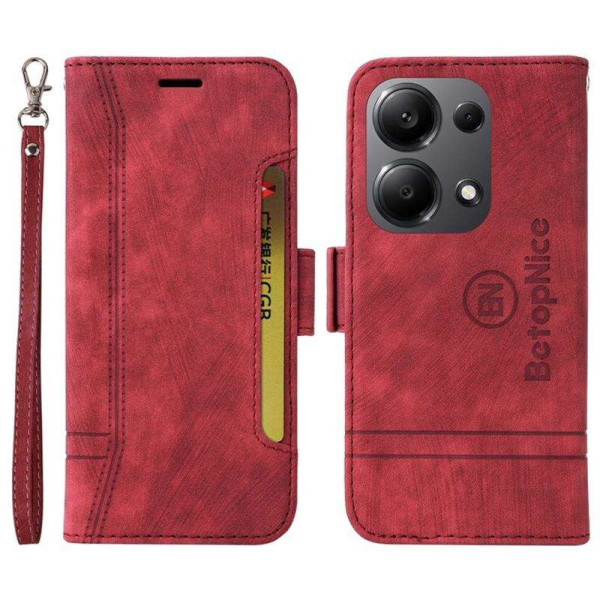 Калъф страничен flip марка BETOPNICE за Xiaomi Redmi Note 14S – винено червен Калъф страничен flip марка BETOPNICE за Xiaomi Redmi Note 14S – винено червен