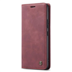 Калъф страничен flip марка CASEME за Xiaomi Redmi Note 13 Pro 4G &ndash; винено червен
