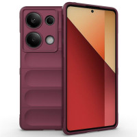 Подсилен силиконов гръб на ленти за Xiaomi Redmi Note 13 Pro 4G - винено червен