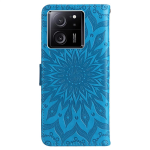 Кожен калъф тип портмоне с мандала за Xiaomi 13T/13T Pro - син - 2 Кожен калъф тип портмоне с мандала за Xiaomi 13T/13T Pro - син - 2