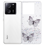Силиконов гръб за Xiaomi 13T/13T Pro - бели пеперуди - 1