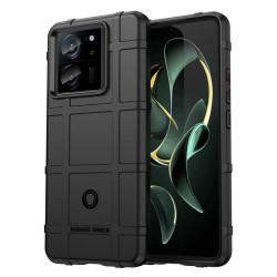 Подсилен силиконов гръб на квадрати за Xiaomi 13T/13T Pro - черен