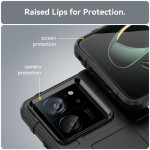 Подсилен силиконов гръб на квадрати за Xiaomi 13T/13T Pro - черен - 0