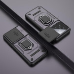Хибриден гръб със стойка и слайдер за камера за Xiaomi 14 - тъмно лилав - 0