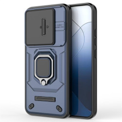 Хибриден гръб със стойка и слайдер за камера за Xiaomi 14 5G - тъмно син