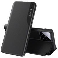 Тънък кожен калъф за Xiaomi 14 &ndash; черен