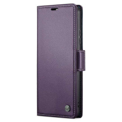 Кожен калъф страничен flip марка CASEME за Xiaomi 14 5G – лилав