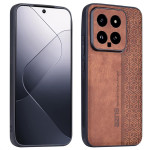 Силиконов гръб с покритие от кожа марка AZNS за Xiaomi 14 5G - кафяв