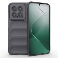 Подсилен силиконов гръб на ленти за Xiaomi 14 - тъмно сив
