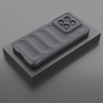 Подсилен силиконов гръб на ленти за Xiaomi 14 - тъмно сив - 1