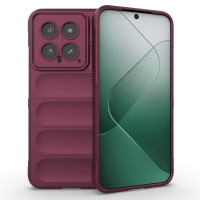 Подсилен силиконов гръб на ленти за Xiaomi 14 - винено червен