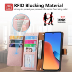 Кожен калъф тип портмоне с цип за Xiaomi Redmi 12 5G - розов - 2 Кожен калъф тип портмоне с цип за Xiaomi Redmi 12 5G - розов - 2