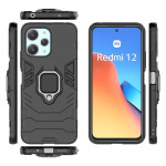 Хибриден гръб със стойка за Xiaomi Redmi 12 4G/5G - черен - 2
