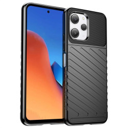 Подсилен силиконов гръб на черти за Xiaomi Redmi 12 5G - черен