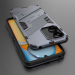 Хибриден гръб със стойка марка BIBERCAS за Xiaomi Redmi 13C - сив - 1