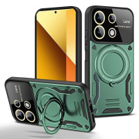 Силиконов гръб със стойка тип пръстен за Xiaomi Redmi Note 13 5G - зелен